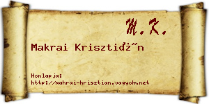 Makrai Krisztián névjegykártya
